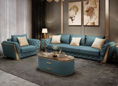 Sofagarnitur 3+2+1 Sitzer Wohnlandschaft Sofa Couch Polster Sofas Garnitur Leder